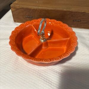 Orange California USA Pottery Retro Nut Dish